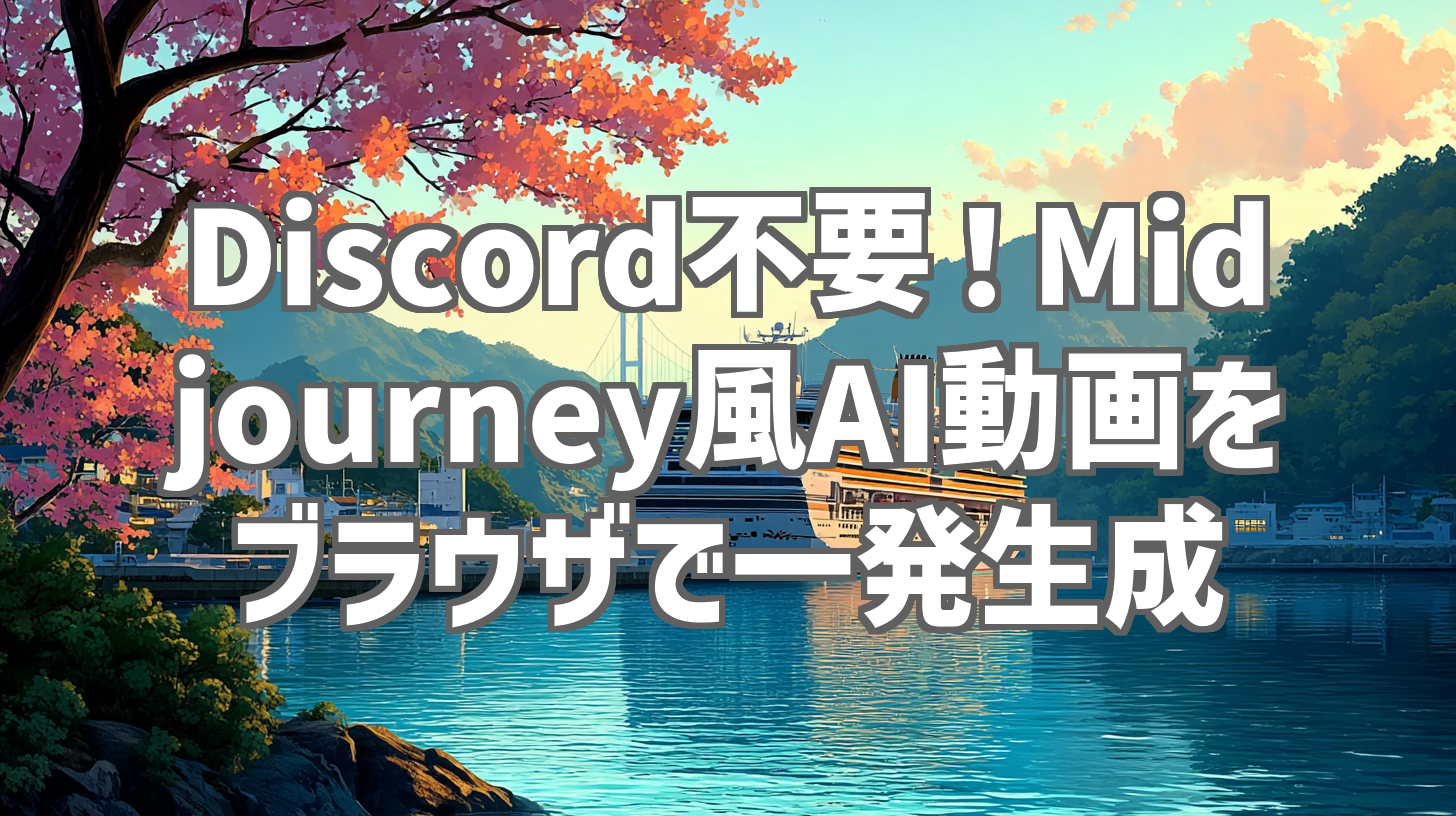 Discord不要！Midjourney風AI動画をブラウザで一発生成