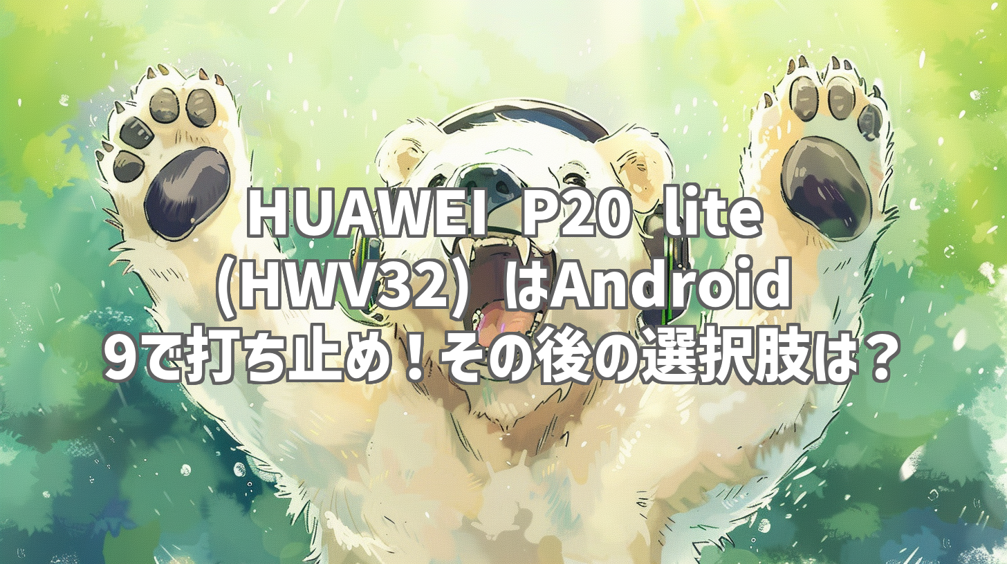 HUAWEI P20 lite (HWV32) はAndroid 9で打ち止め！その後の選択肢は？