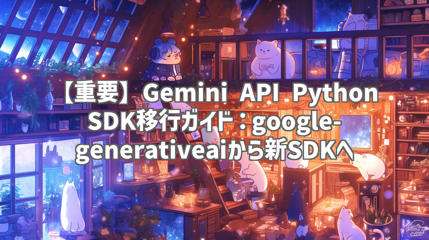 【重要】Gemini API Python SDK移行ガイド：google-generativeaiから新SDKへ