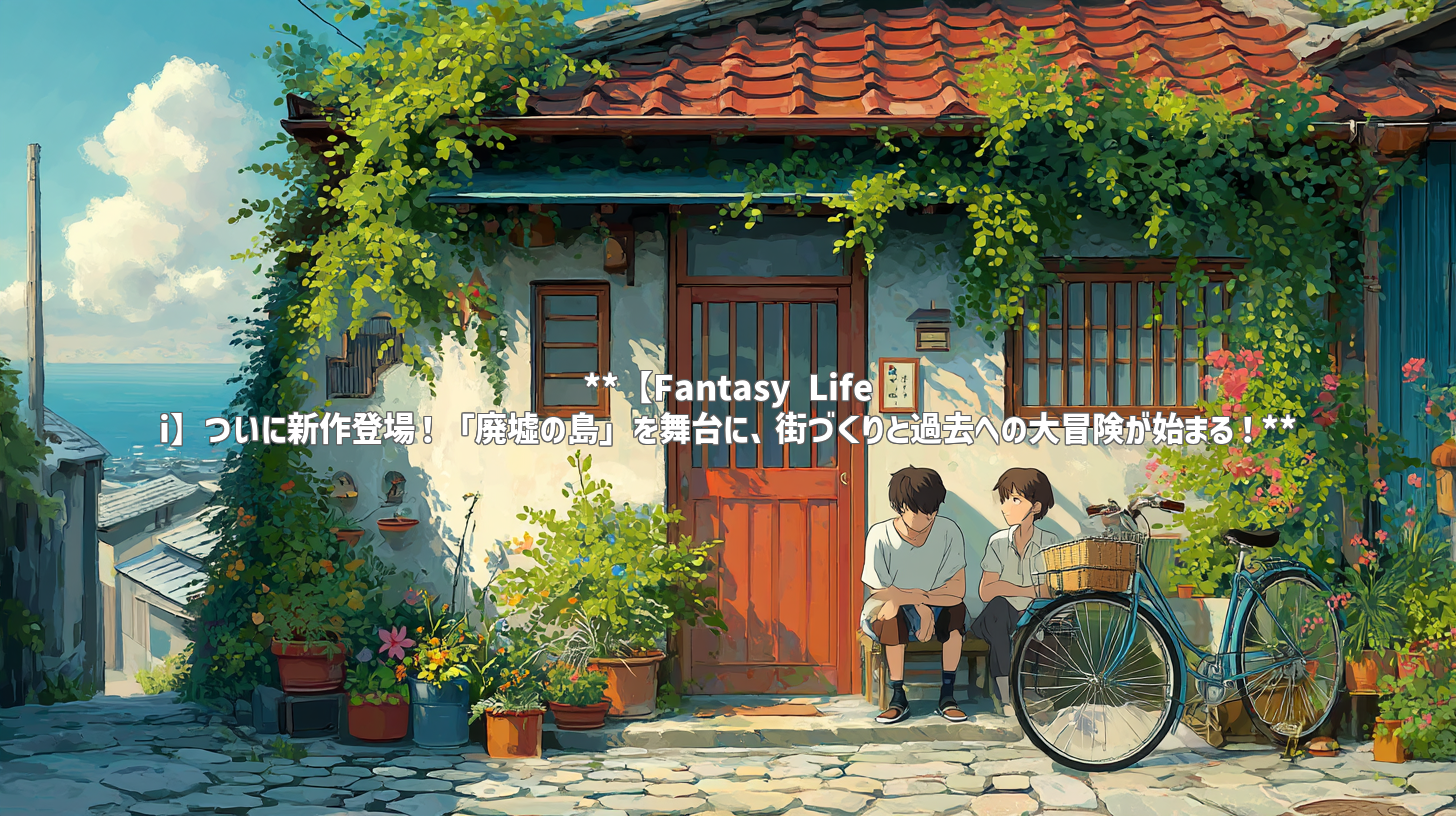 **【Fantasy Life i】ついに新作登場！「廃墟の島」を舞台に、街づくりと過去への大冒険が始まる！**