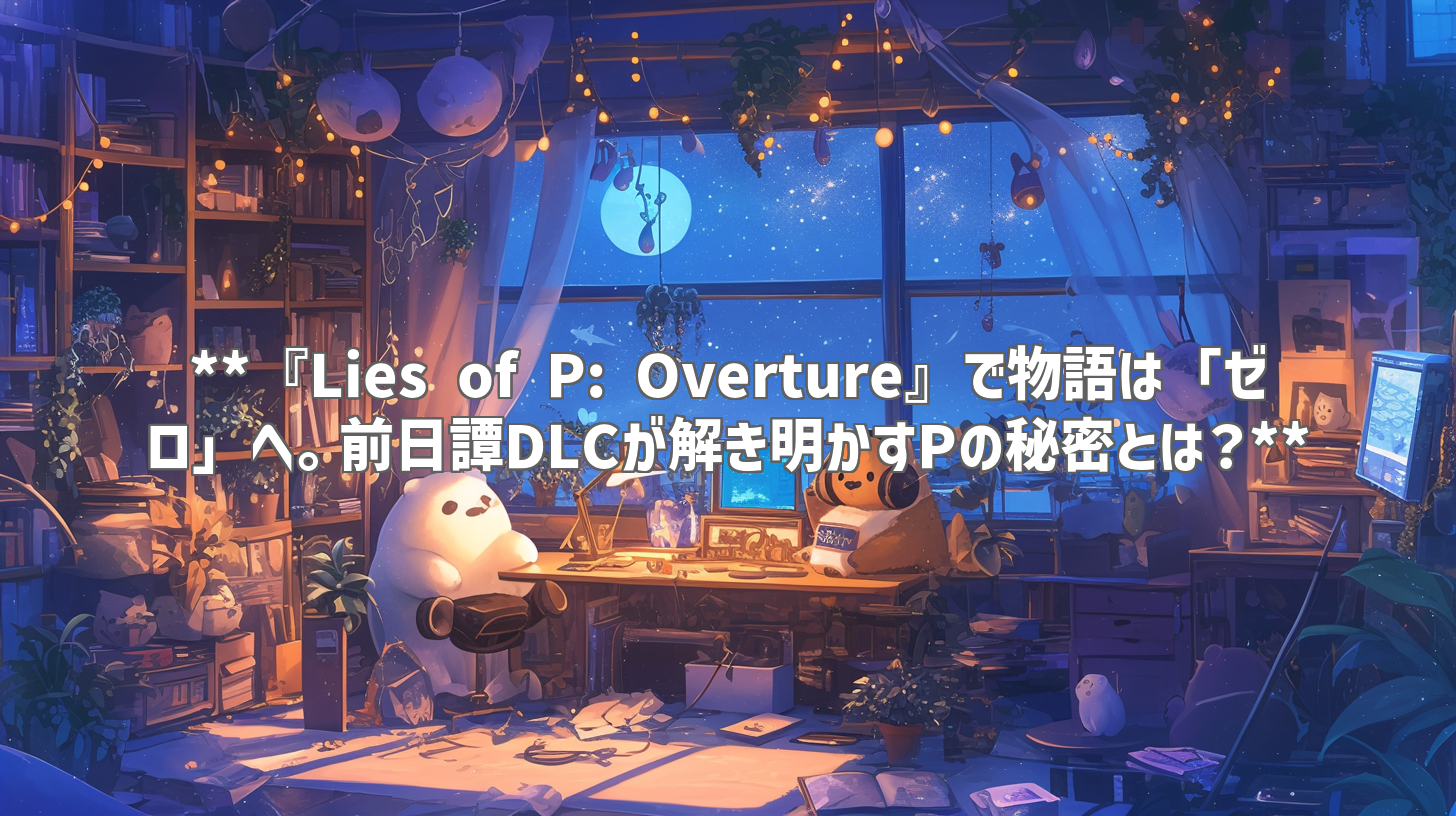 **『Lies of P: Overture』で物語は「ゼロ」へ。前日譚DLCが解き明かすPの秘密とは？**