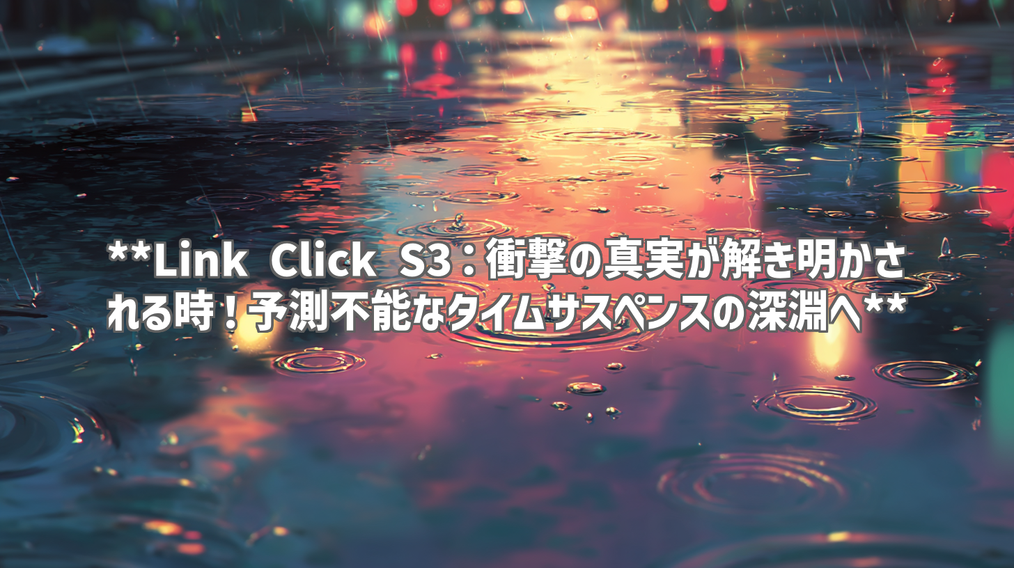 **Link Click S3：衝撃の真実が解き明かされる時！予測不能なタイムサスペンスの深淵へ**
