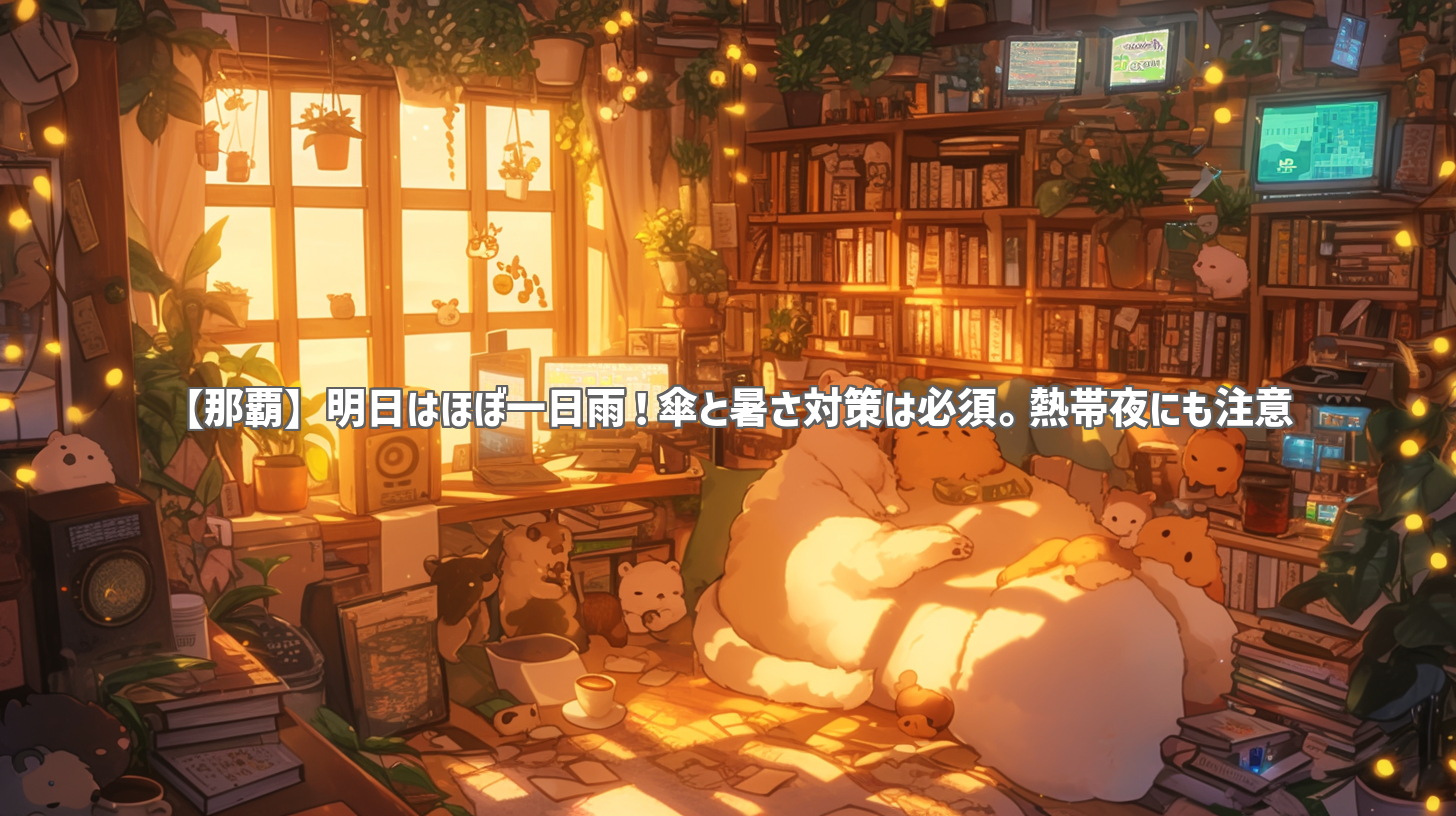 【那覇】明日はほぼ一日雨！傘と暑さ対策は必須。熱帯夜にも注意