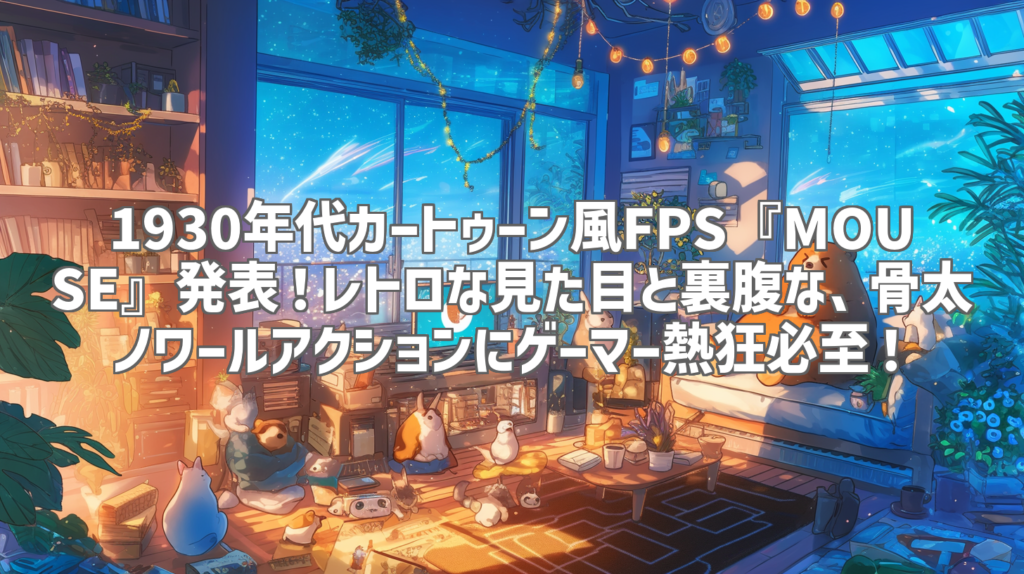 1930年代カートゥーン風FPS『MOUSE』発表！レトロな見た目と裏腹な、骨太ノワールアクションにゲーマー熱狂必至！