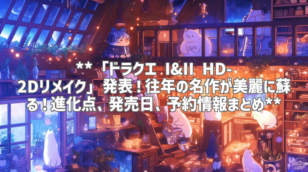 **「ドラクエ I&II HD-2Dリメイク」発表！往年の名作が美麗に蘇る！進化点、発売日、予約情報まとめ**