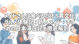 メイドさんは食べるだけ！異文化グルメ体験記：新人メイド・すずめの日本滞在記を徹底解剖！