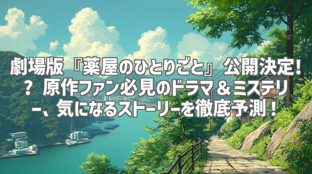 劇場版『薬屋のひとりごと』公開決定!? 原作ファン必見のドラマ＆ミステリー、気になるストーリーを徹底予測！