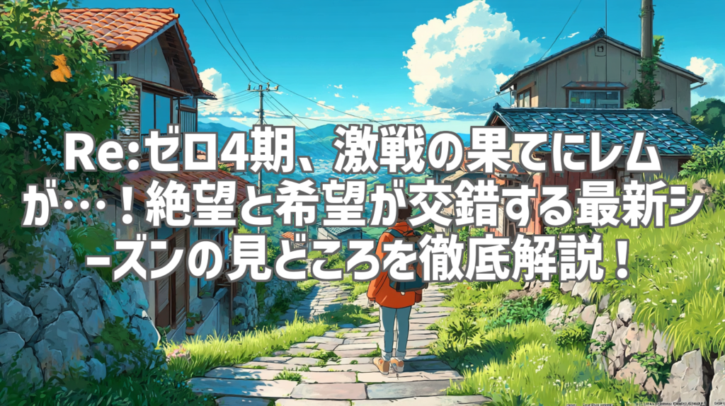 Re:ゼロ4期、激戦の果てにレムが…！絶望と希望が交錯する最新シーズンの見どころを徹底解説！