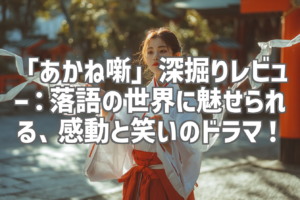 「あかね噺」深掘りレビュー：落語の世界に魅せられる、感動と笑いのドラマ！