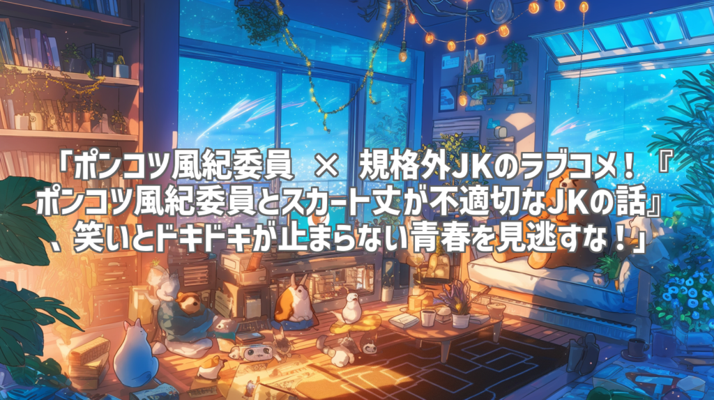 「ポンコツ風紀委員 × 規格外JKのラブコメ！『ポンコツ風紀委員とスカート丈が不適切なJKの話』、笑いとドキドキが止まらない青春を見逃すな！」
