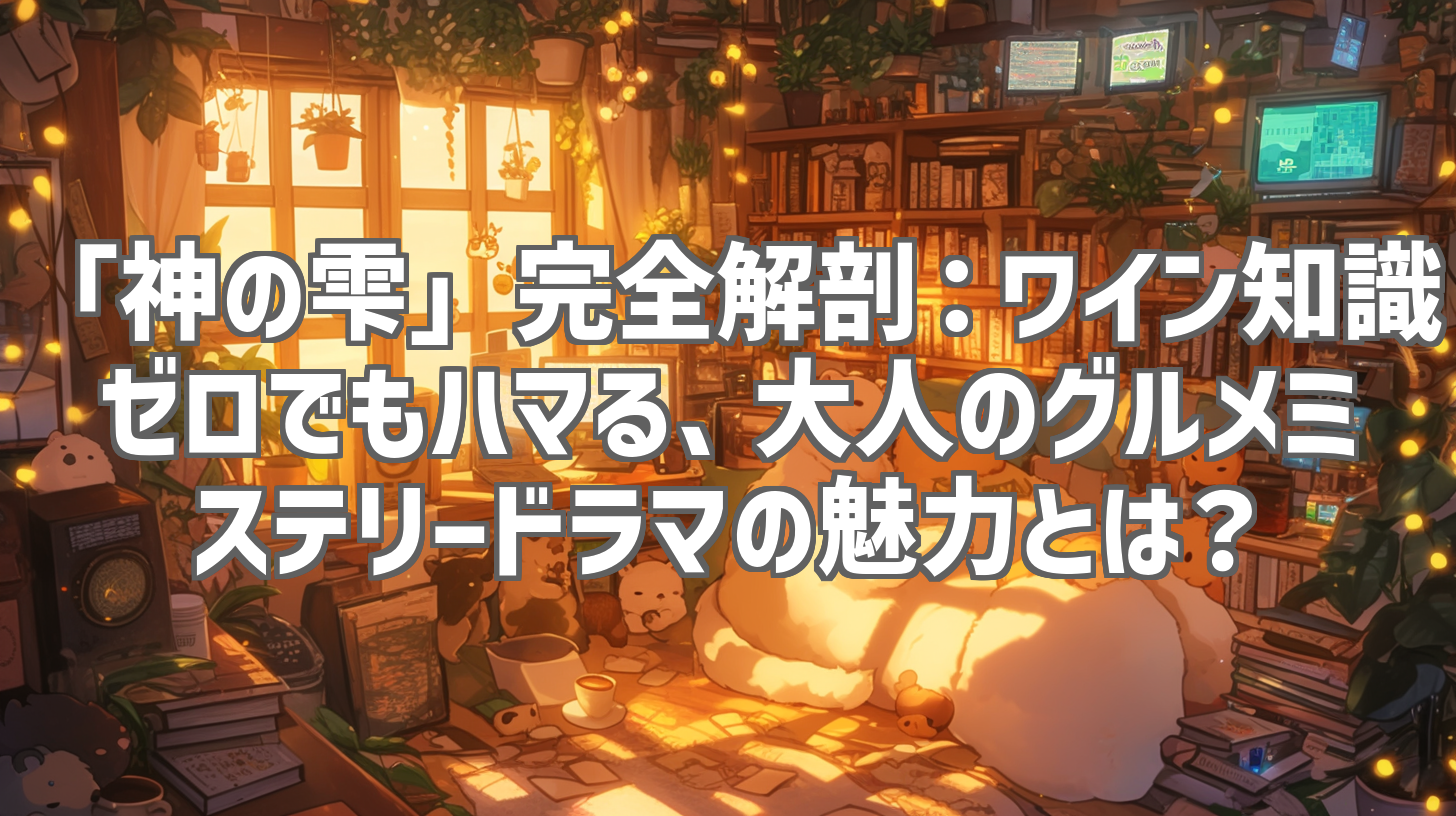 「神の雫」完全解剖：ワイン知識ゼロでもハマる、大人のグルメミステリードラマの魅力とは？