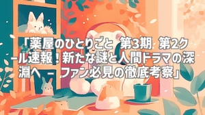 「薬屋のひとりごと 第3期 第2クール速報！新たな謎と人間ドラマの深淵へ – ファン必見の徹底考察」