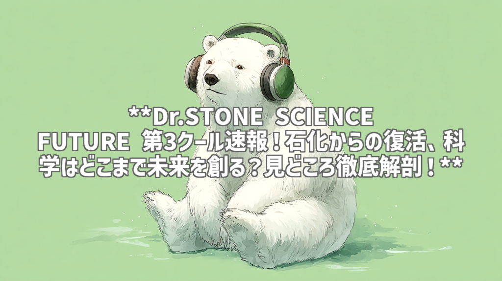 **Dr.STONE SCIENCE FUTURE 第3クール速報！石化からの復活、科学はどこまで未来を創る？見どころ徹底解剖！**