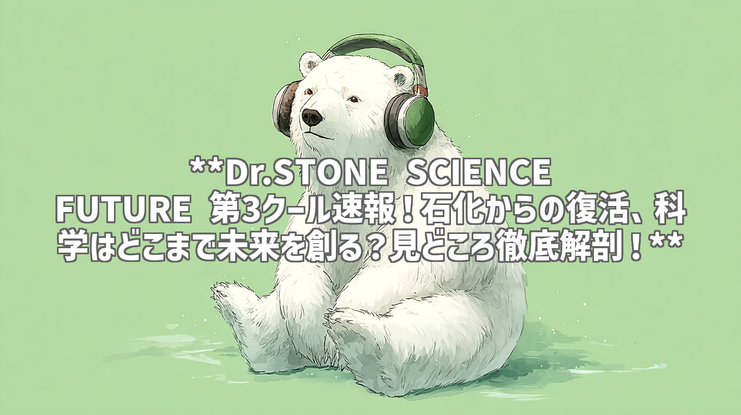 **Dr.STONE SCIENCE FUTURE 第3クール速報！石化からの復活、科学はどこまで未来を創る？見どころ徹底解剖！**