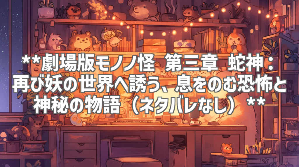 **劇場版モノノ怪 第三章 蛇神：再び妖の世界へ誘う、息をのむ恐怖と神秘の物語（ネタバレなし）**