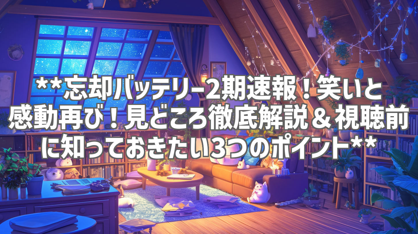 **忘却バッテリー2期速報!笑いと感動再び!見どころ徹底解説&視聴前に知っておきたい3つのポイント**