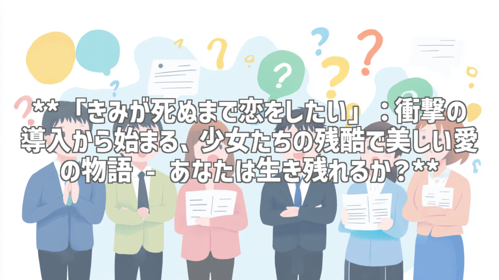 **「きみが死ぬまで恋をしたい」：衝撃の導入から始まる、少女たちの残酷で美しい愛の物語 - あなたは生き残れるか？**
