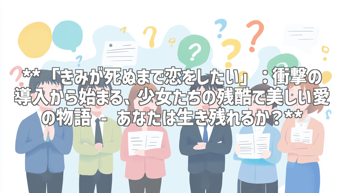**「きみが死ぬまで恋をしたい」：衝撃の導入から始まる、少女たちの残酷で美しい愛の物語 - あなたは生き残れるか？**