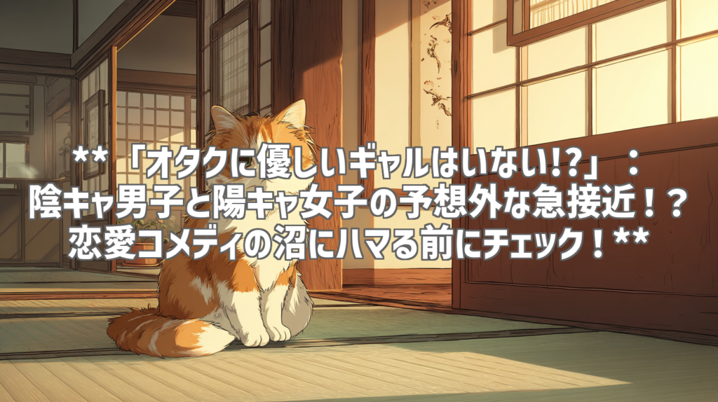 **「オタクに優しいギャルはいない!?」：陰キャ男子と陽キャ女子の予想外な急接近！？恋愛コメディの沼にハマる前にチェック！**