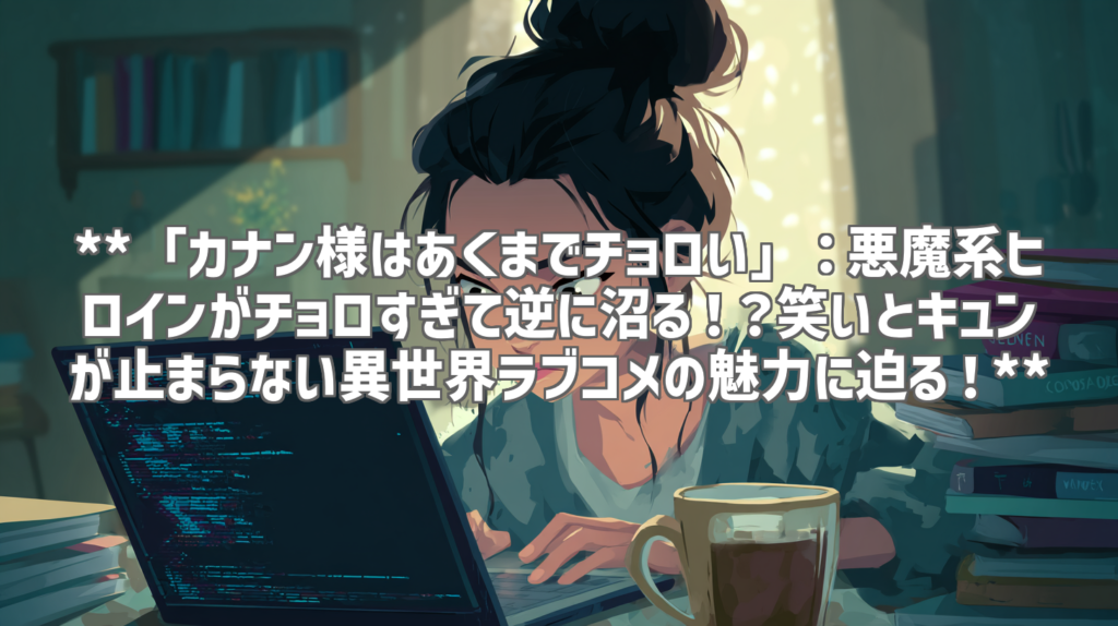 **「カナン様はあくまでチョロい」：悪魔系ヒロインがチョロすぎて逆に沼る！？笑いとキュンが止まらない異世界ラブコメの魅力に迫る！**