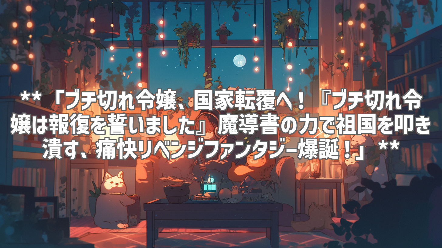 **「ブチ切れ令嬢、国家転覆へ！『ブチ切れ令嬢は報復を誓いました』魔導書の力で祖国を叩き潰す、痛快リベンジファンタジー爆誕！」**
