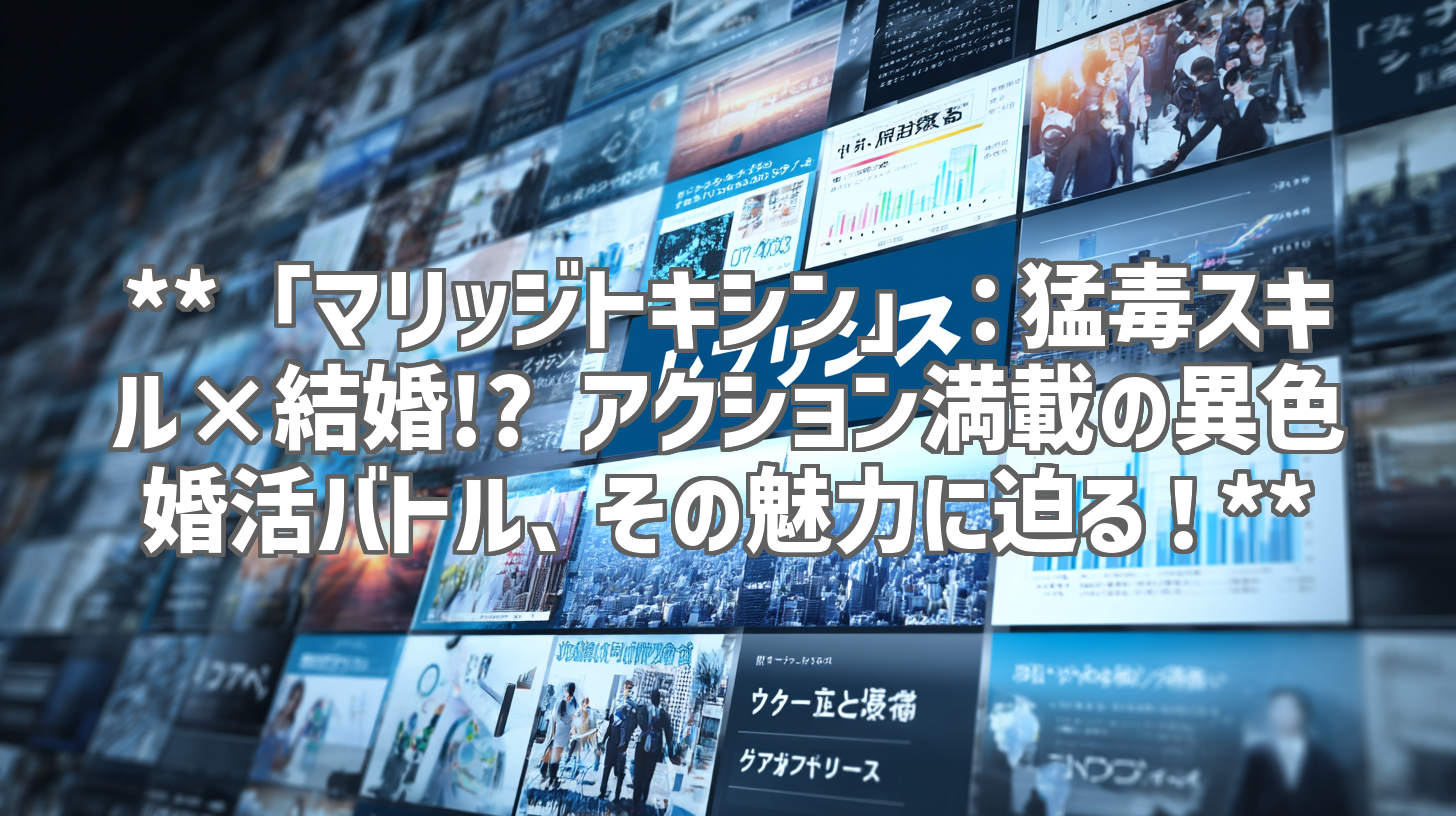 **「マリッジトキシン」：猛毒スキル×結婚!? アクション満載の異色婚活バトル、その魅力に迫る！**