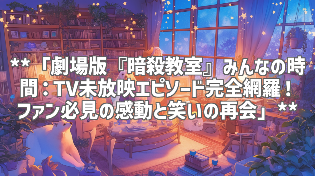 **「劇場版『暗殺教室』みんなの時間：TV未放映エピソード完全網羅！ファン必見の感動と笑いの再会」**