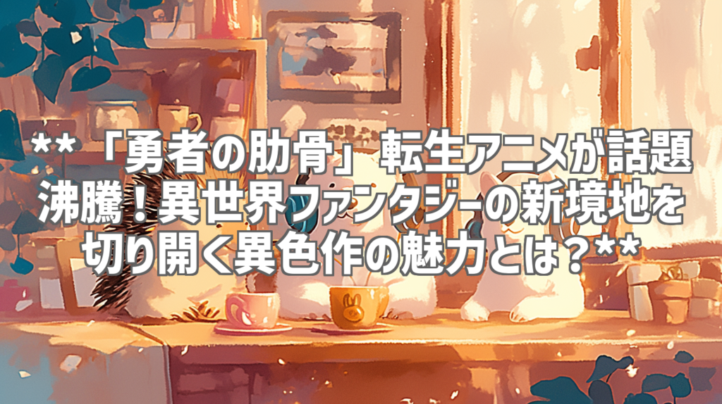 **「勇者の肋骨」転生アニメが話題沸騰！異世界ファンタジーの新境地を切り開く異色作の魅力とは？**