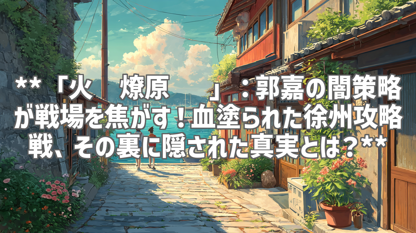 **「火凤燎原 叁」:郭嘉の闇策略が戦場を焦がす!血塗られた徐州攻略戦、その裏に隠された真実とは?**