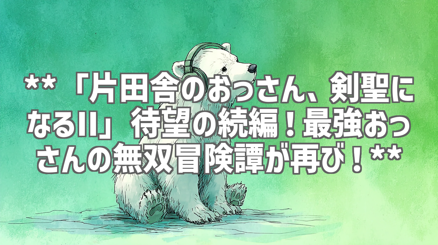 **「片田舎のおっさん、剣聖になるII」待望の続編！最強おっさんの無双冒険譚が再び！**
