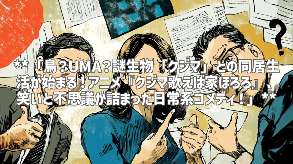 **「鳥？UMA？謎生物「クジマ」との同居生活が始まる！アニメ『クジマ歌えば家ほろろ』、笑いと不思議が詰まった日常系コメディ！」**