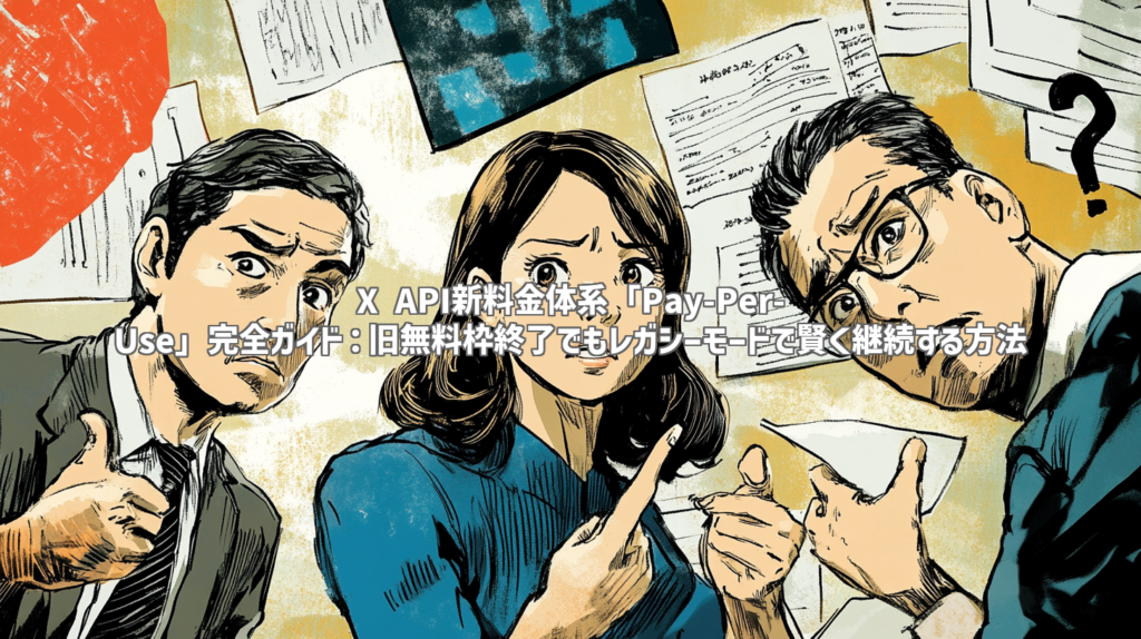 X API新料金体系「Pay-Per-Use」完全ガイド：旧無料枠終了でもレガシーモードで賢く継続する方法