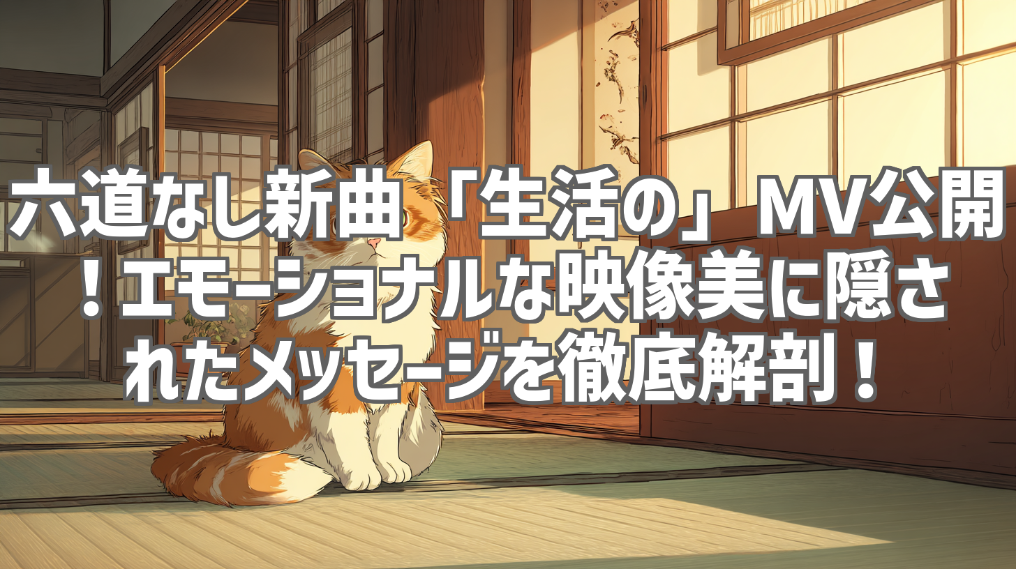 六道なし新曲「生活の」MV公開！エモーショナルな映像美に隠されたメッセージを徹底解剖！