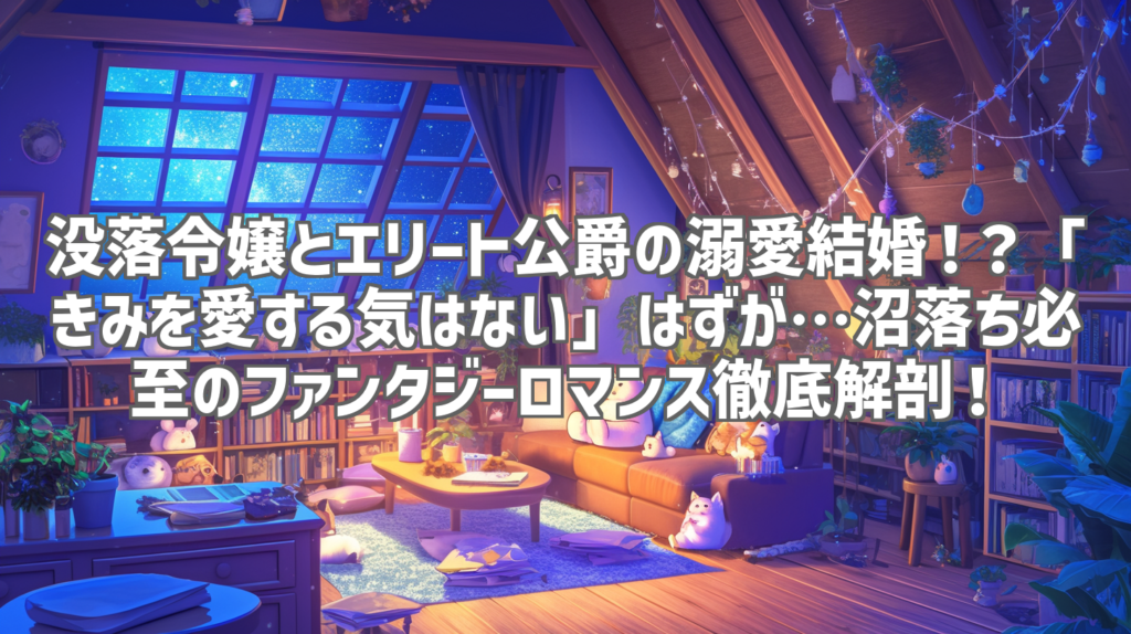 没落令嬢とエリート公爵の溺愛結婚！？「きみを愛する気はない」はずが…沼落ち必至のファンタジーロマンス徹底解剖！