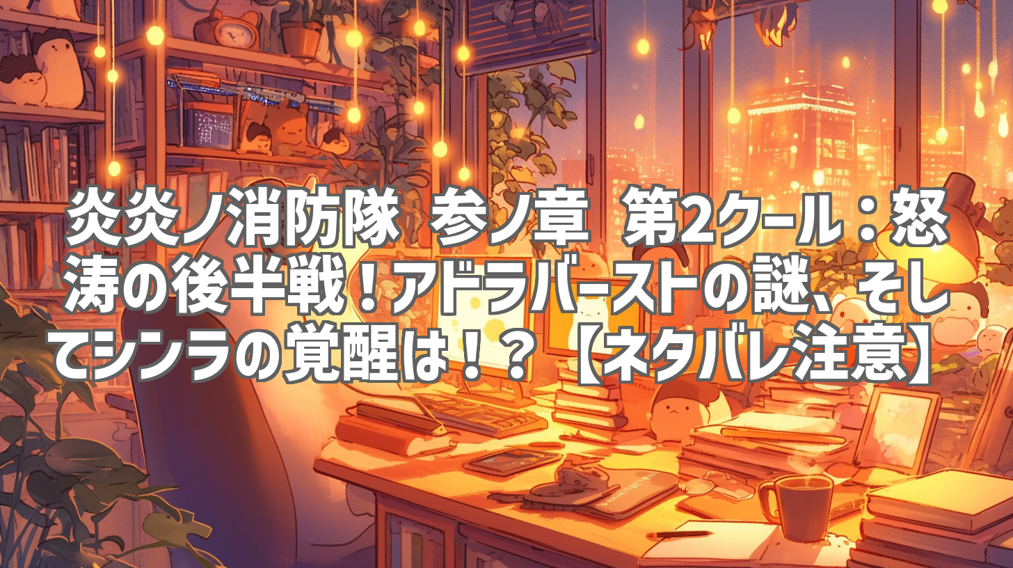 炎炎ノ消防隊 参ノ章 第2クール：怒涛の後半戦！アドラバーストの謎、そしてシンラの覚醒は！？【ネタバレ注意】