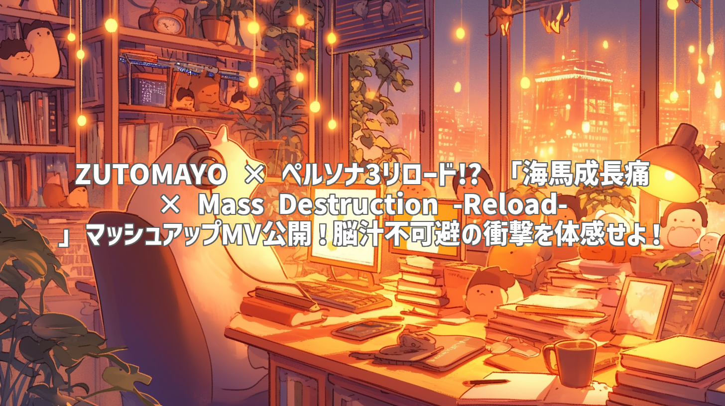 ZUTOMAYO × ペルソナ3リロード!? 「海馬成長痛 × Mass Destruction -Reload-」マッシュアップMV公開！脳汁不可避の衝撃を体感せよ！