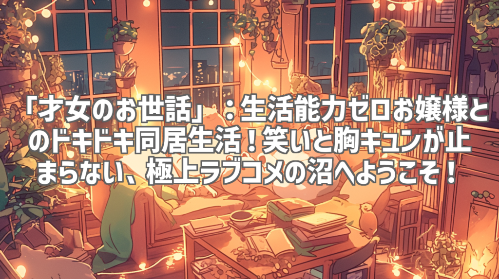 「才女のお世話」：生活能力ゼロお嬢様とのドキドキ同居生活！笑いと胸キュンが止まらない、極上ラブコメの沼へようこそ！
