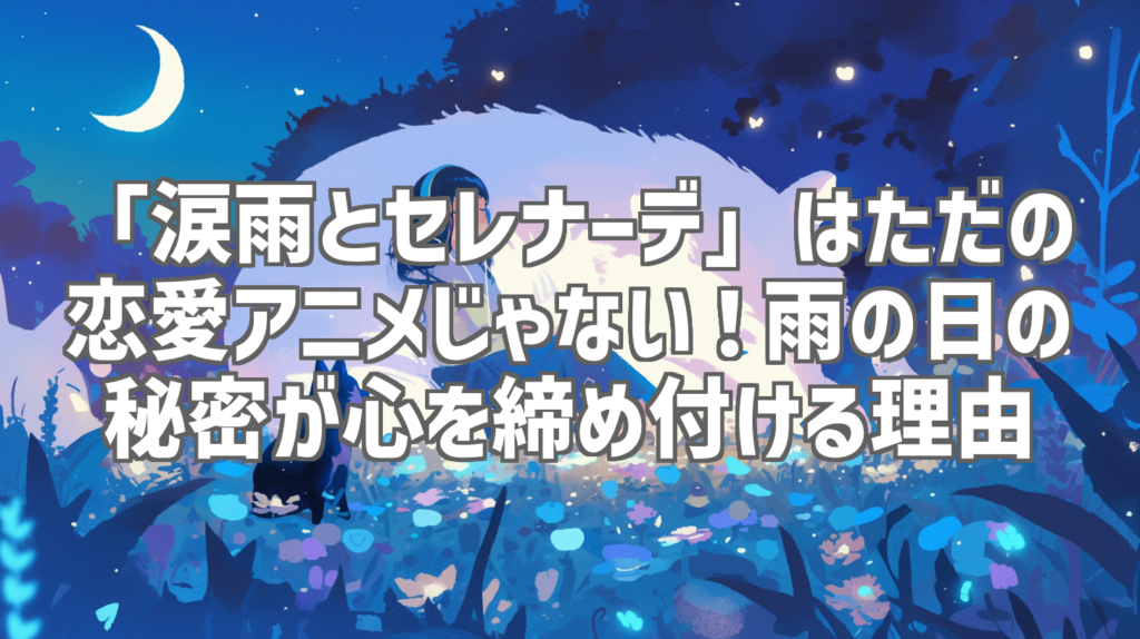 「涙雨とセレナーデ」はただの恋愛アニメじゃない！雨の日の秘密が心を締め付ける理由