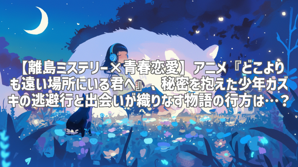 【離島ミステリー×青春恋愛】アニメ『どこよりも遠い場所にいる君へ』、秘密を抱えた少年カズキの逃避行と出会いが織りなす物語の行方は…？