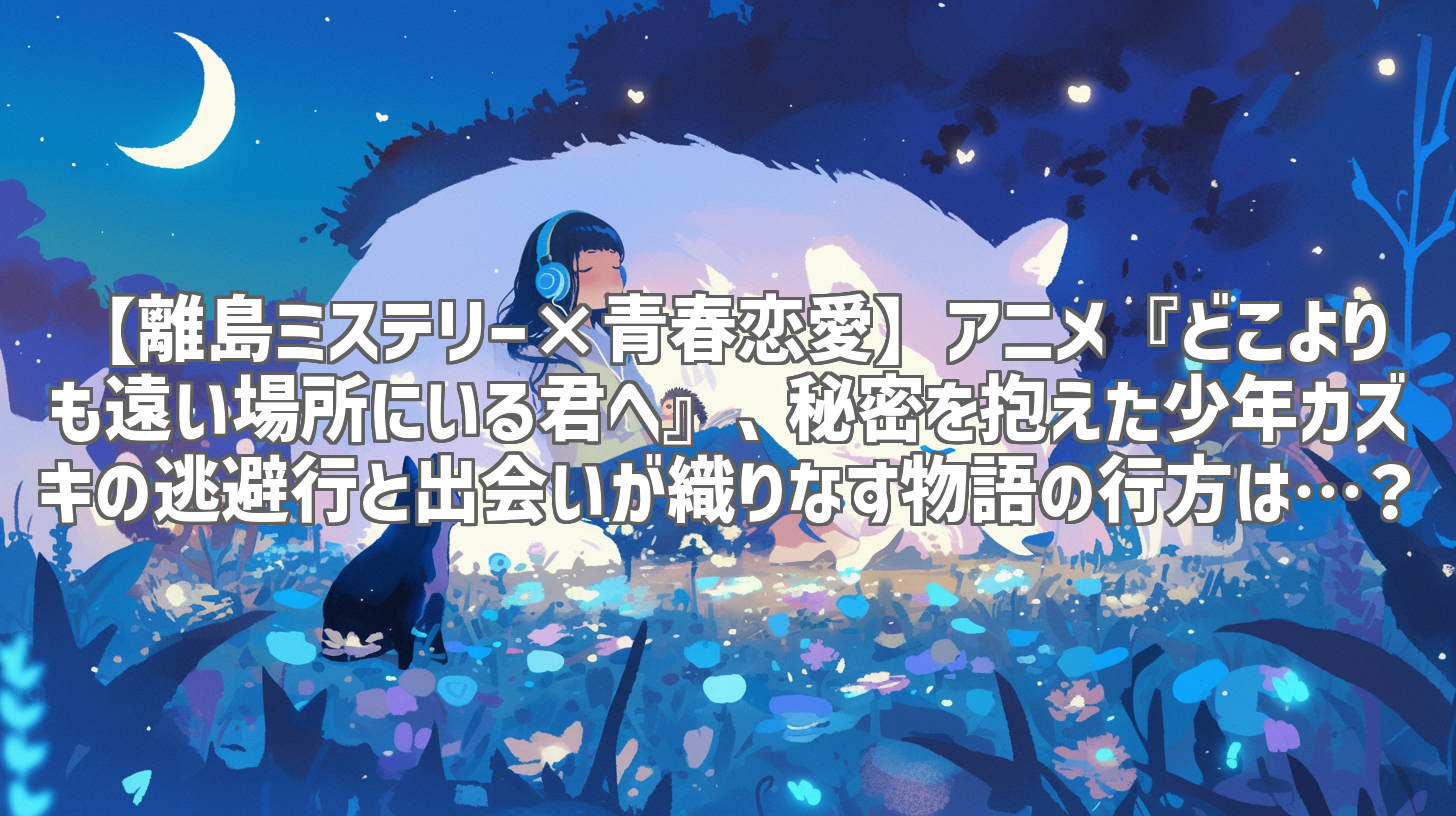 【離島ミステリー×青春恋愛】アニメ『どこよりも遠い場所にいる君へ』、秘密を抱えた少年カズキの逃避行と出会いが織りなす物語の行方は…？