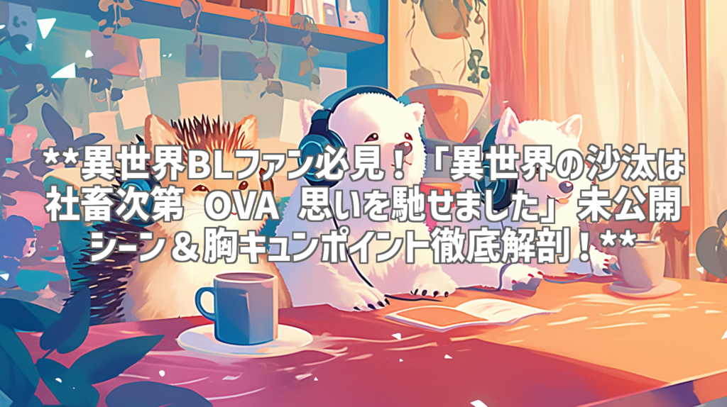 **異世界BLファン必見！「異世界の沙汰は社畜次第 OVA 思いを馳せました」未公開シーン＆胸キュンポイント徹底解剖！**