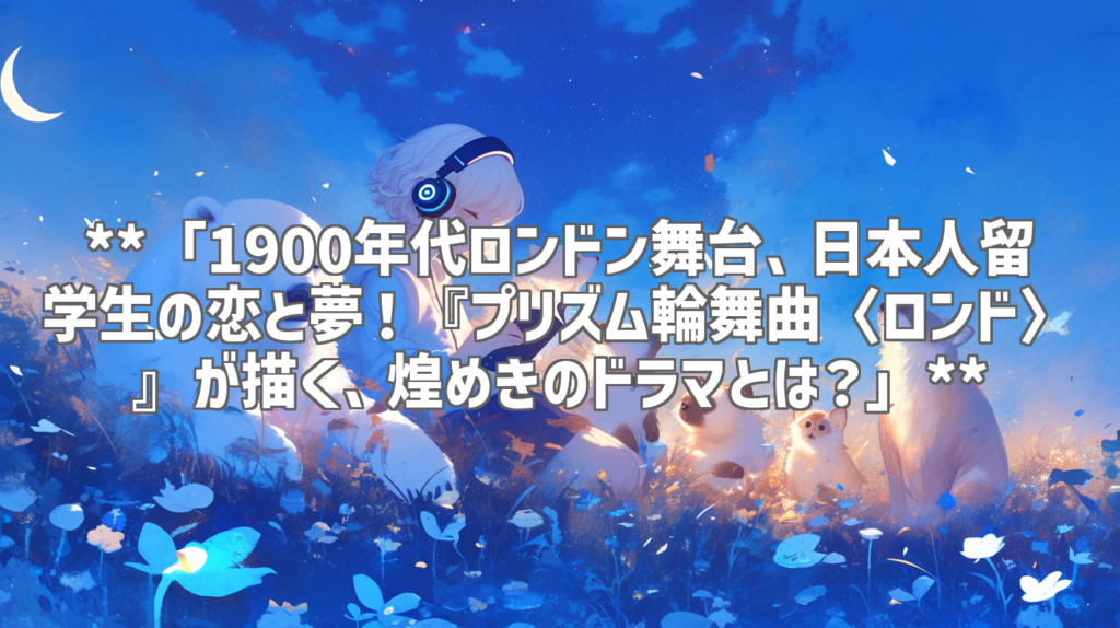 **「1900年代ロンドン舞台、日本人留学生の恋と夢！『プリズム輪舞曲〈ロンド〉』が描く、煌めきのドラマとは？」**