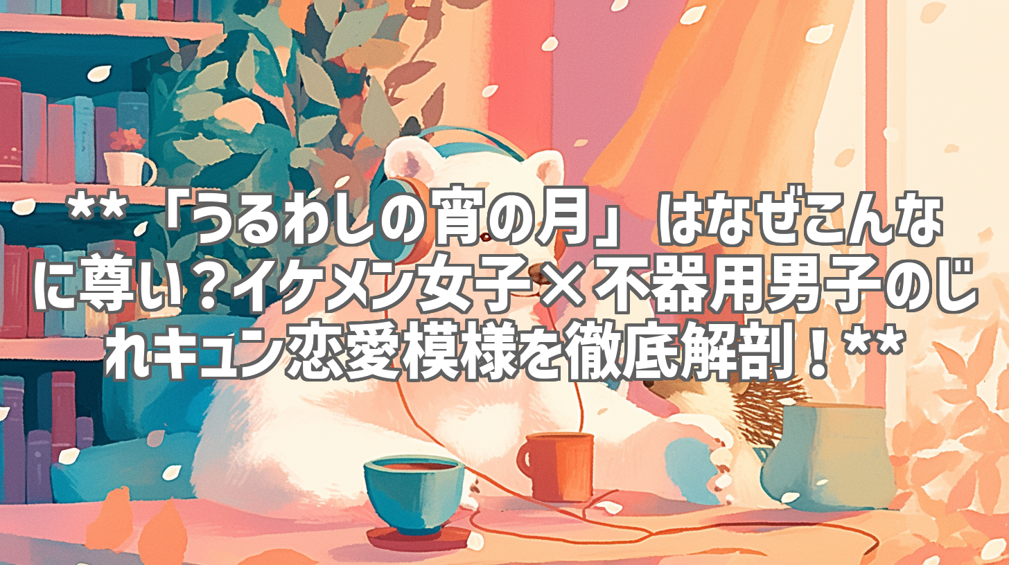 **「うるわしの宵の月」はなぜこんなに尊い？イケメン女子×不器用男子のじれキュン恋愛模様を徹底解剖！**