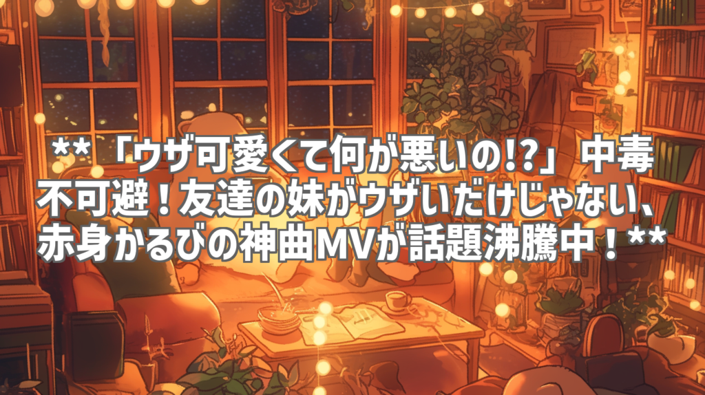 **「ウザ可愛くて何が悪いの!?」中毒不可避！友達の妹がウザいだけじゃない、赤身かるびの神曲MVが話題沸騰中！**