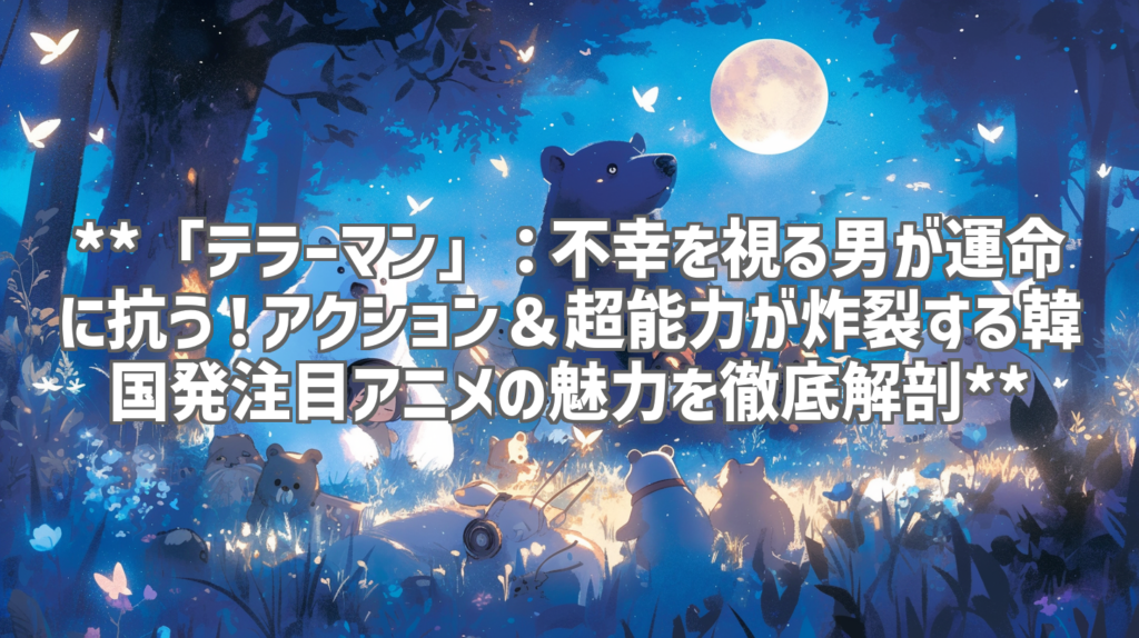 **「テラーマン」：不幸を視る男が運命に抗う！アクション＆超能力が炸裂する韓国発注目アニメの魅力を徹底解剖**