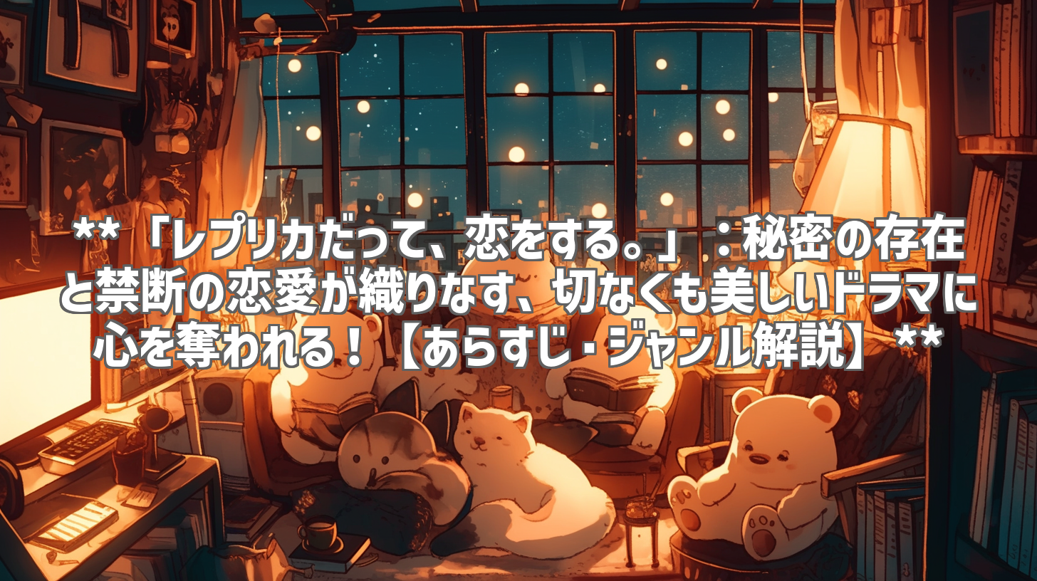 **「レプリカだって、恋をする。」：秘密の存在と禁断の恋愛が織りなす、切なくも美しいドラマに心を奪われる！【あらすじ・ジャンル解説】**