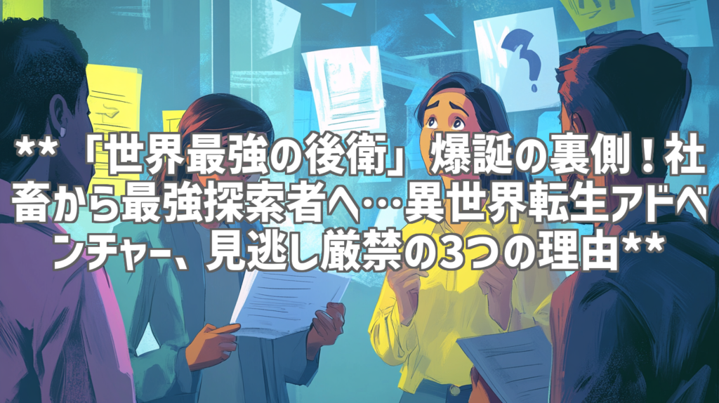 **「世界最強の後衛」爆誕の裏側！社畜から最強探索者へ…異世界転生アドベンチャー、見逃し厳禁の3つの理由**