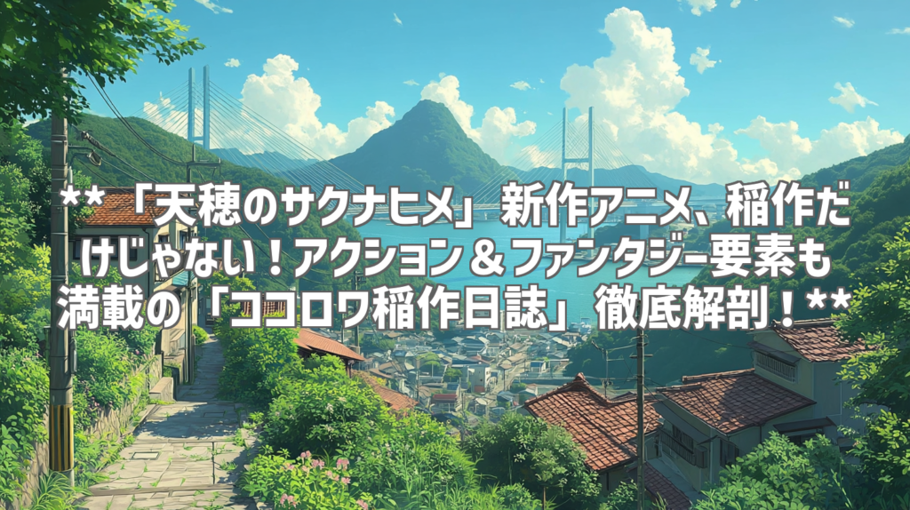 **「天穂のサクナヒメ」新作アニメ、稲作だけじゃない！アクション＆ファンタジー要素も満載の「ココロワ稲作日誌」徹底解剖！**