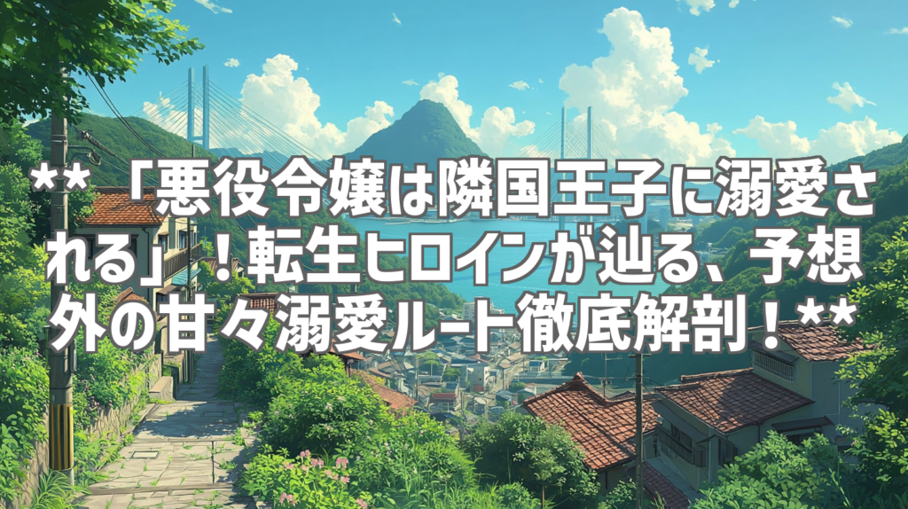 **「悪役令嬢は隣国王子に溺愛される」！転生ヒロインが辿る、予想外の甘々溺愛ルート徹底解剖！**
