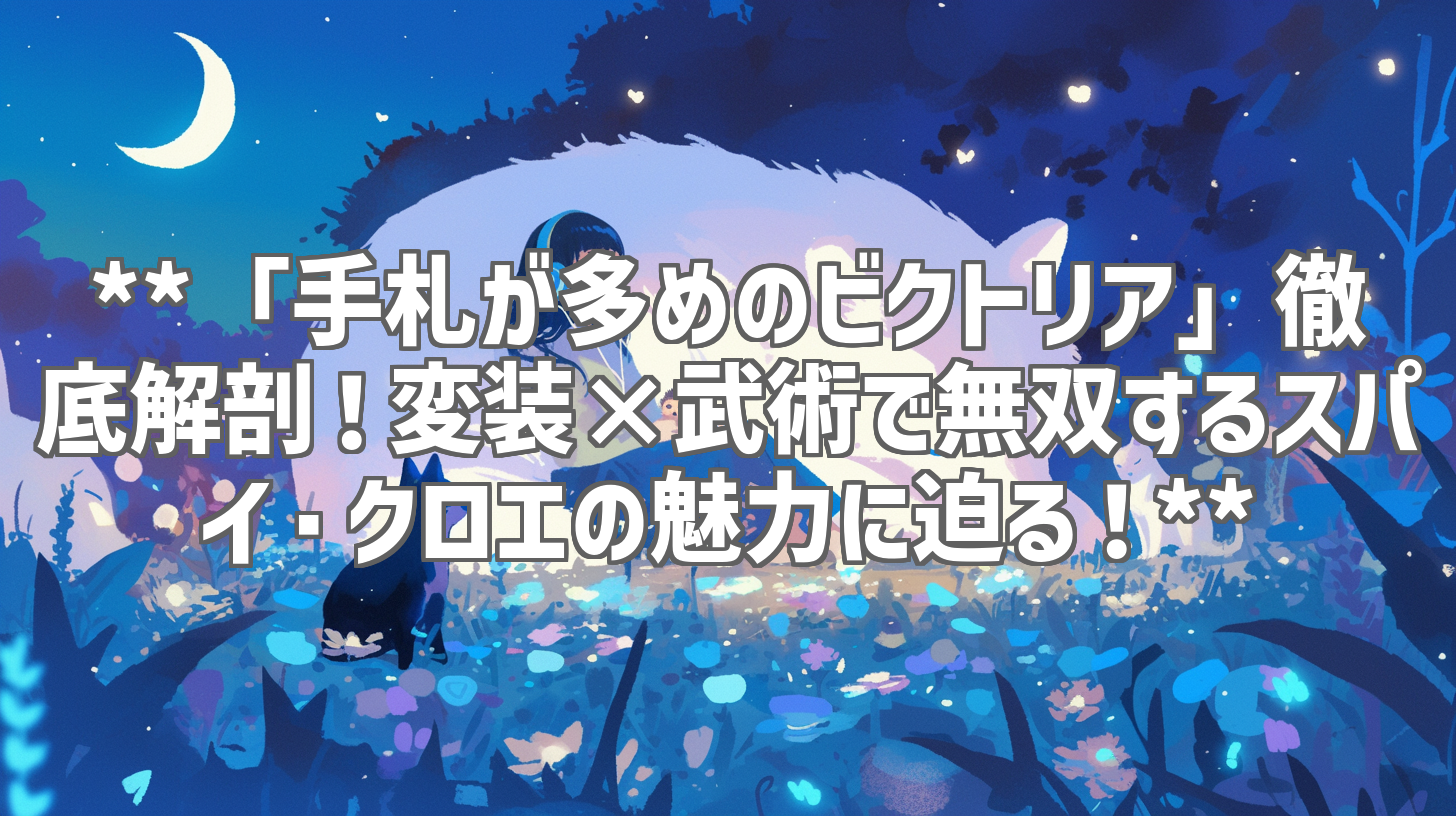 **「手札が多めのビクトリア」徹底解剖！変装×武術で無双するスパイ・クロエの魅力に迫る！**